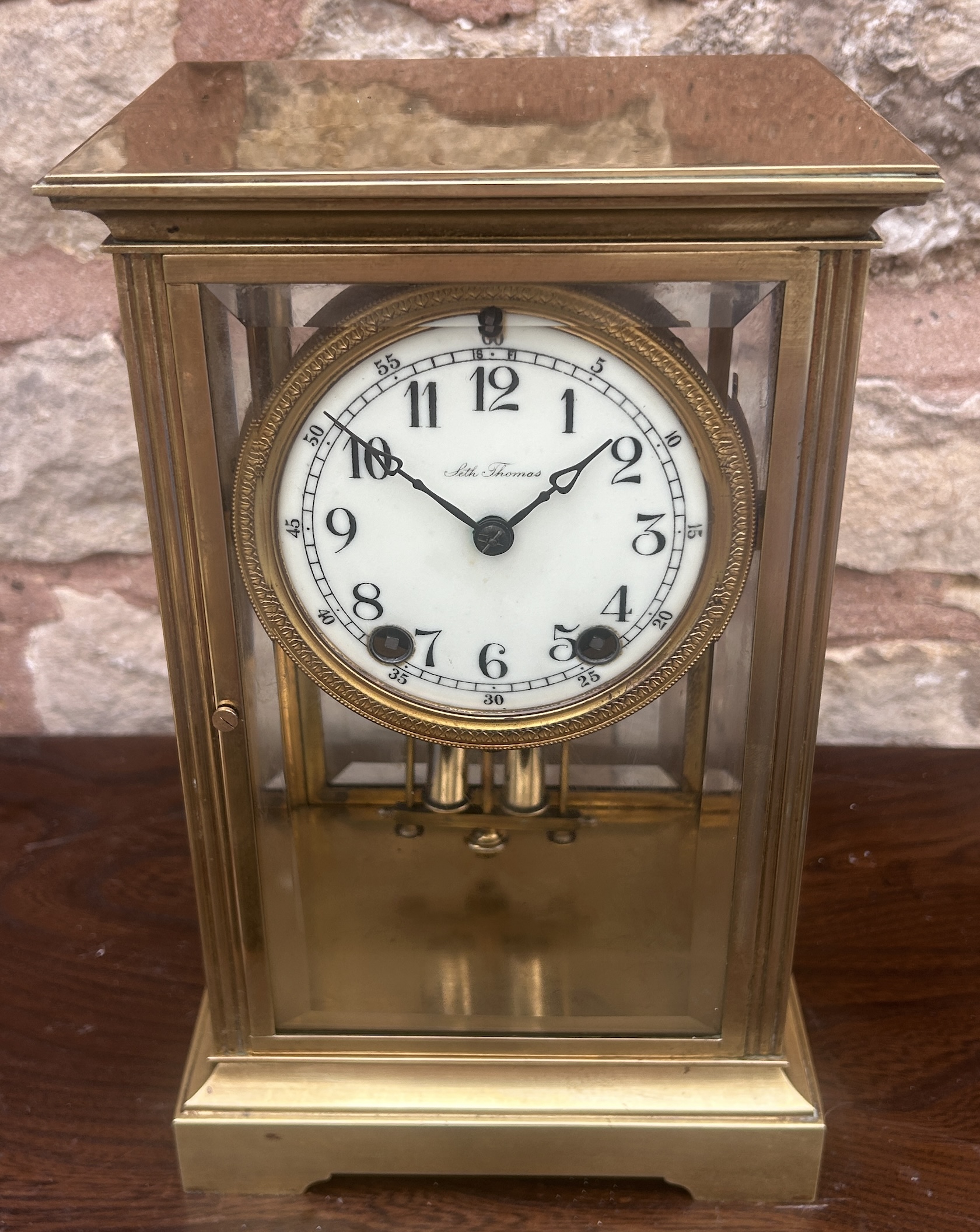 Wonderful Seth Thomas Four Glass Case Mantel Clock – Ca 1900 Mantel Clock Antique Clocks 14